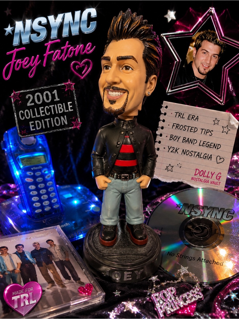 HOST PICK🔔Deadstock 2001 NSYNC Joey Fatone Best Buy Collectible Bobblehead Y2K 🤩